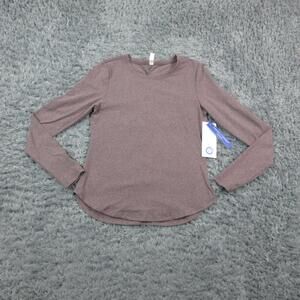 Threads 4 Thought Shirt Womens Medium Brown Athletic ReActive Long Sleeve NWT